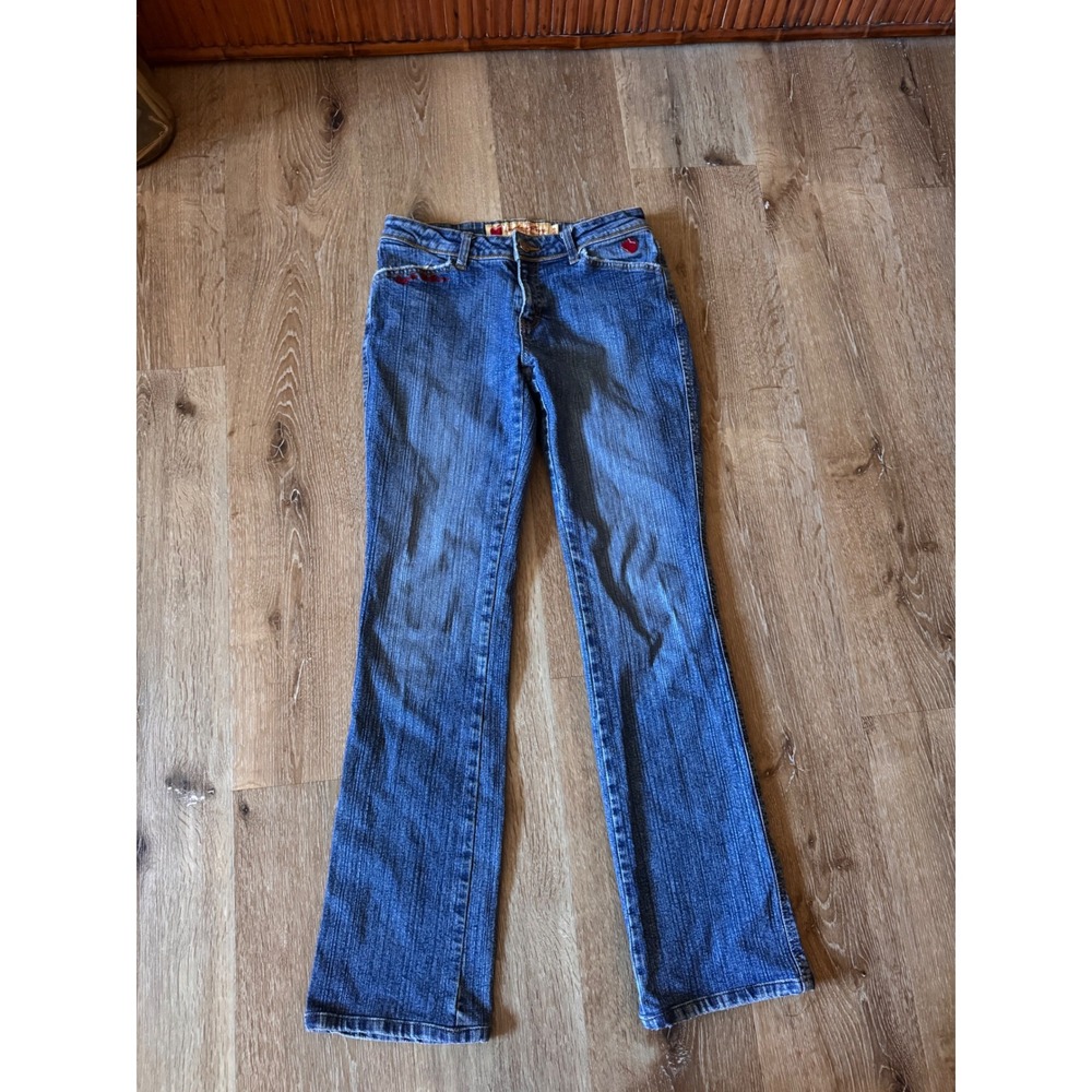 Apple Bottoms Jeans Womens 5/6 Blue‎ Denim Apple Back Pockets Low Rise Y2K Flare